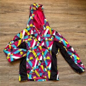 Girls / XMTN / Colorful Geometric Hooded Jacket